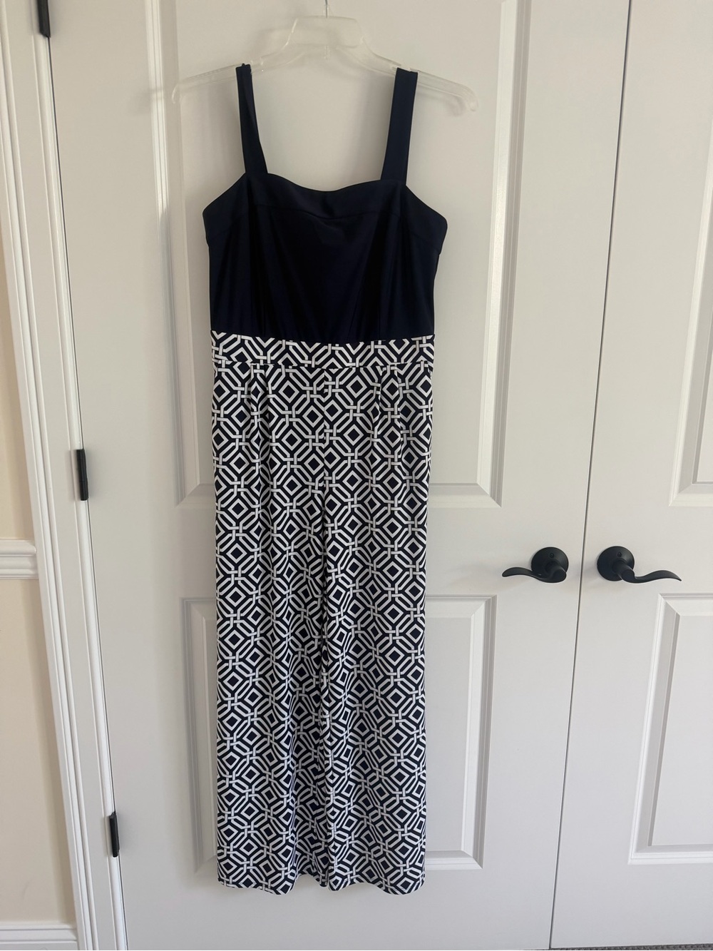 Jude Connally Navy Dress with White Logo Accent
